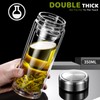Pauzema Tea Tumbler with Infuser, 12oz Double Wall Borosilicate Glass