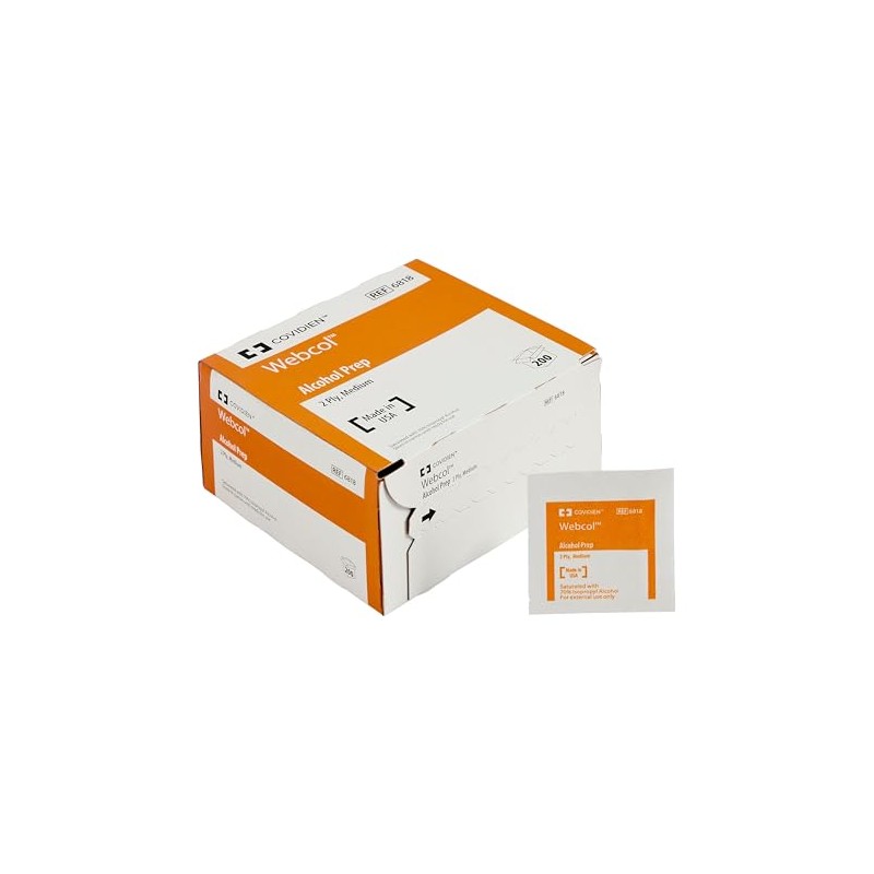 Webcol™ Alcohol Prep Pads, Medium, 2 Ply, 1 Carton of