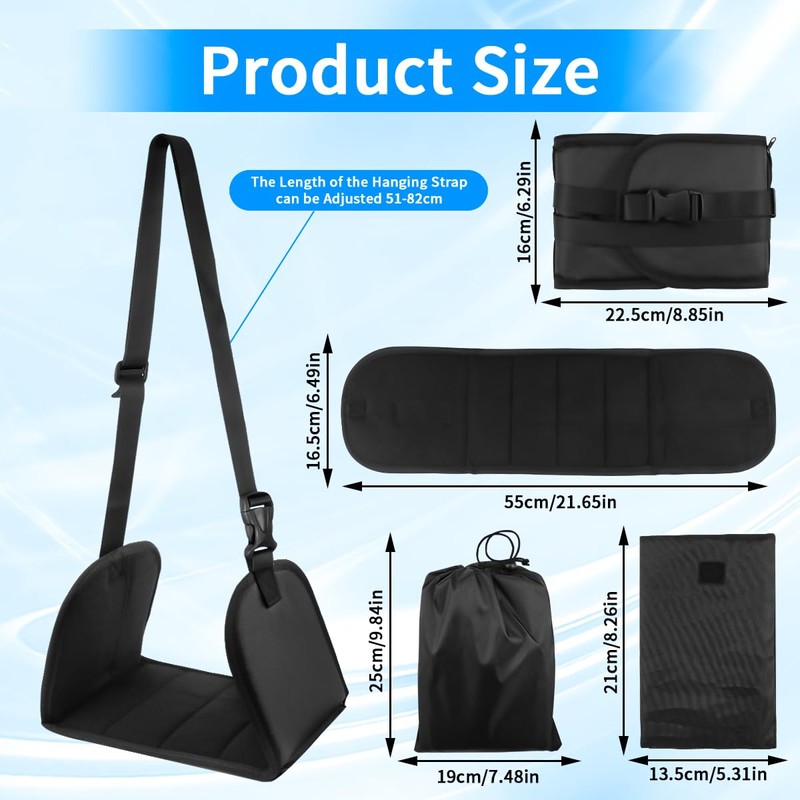 Flight Footrest, Travel Footrest with Memory Foam, Portable, Adjustable, Airplane,