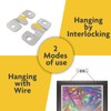 4PCS Flush Mount Bracket, Interlocking Photo Hanging Hook (Silver, 1.7")