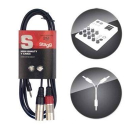 Stagg 3.5mm Jack to 2 x XLR Cable (2 Metres/6 Feet)