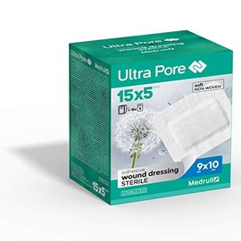 Medrull Steriler Wundverband 10x9 cm Ultra Pore Sterile Wundpflaster - Starke Klebekraft - SchÃ¼tzt bei Schnittwunden & Kratzern - Einzeln verpackt 75 StÃ¼ck