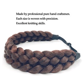 TOECWEGR Diadema trenzada clásica gruesa, gruesa, gruesa, gruesa, gruesa, gruesa, trenzada, elástica, sintética, accesorio de belleza para mujer (FZ marrón oscuro)