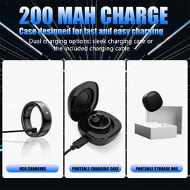 TROKUZEN Smart Ring, Health Rings for Women & Men, Smart Ring Health Tracker with Heart Rate, Blood Oxygen, Blood Pressure, Sleep & Step Tracking, IP68 Waterproof, No Subscription Fee (Black, 7#)