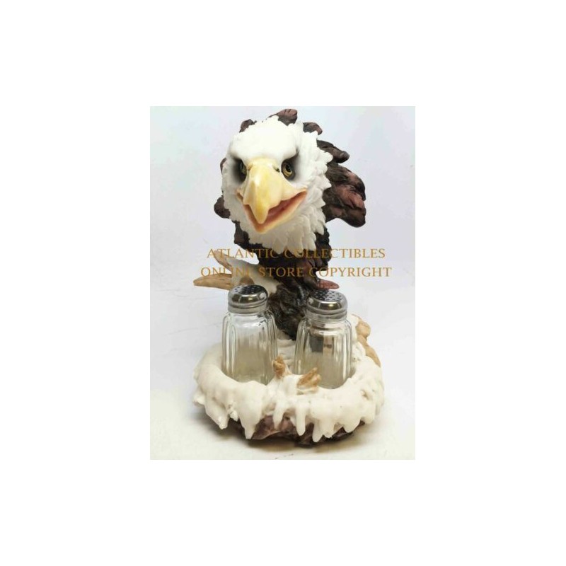 Ebros Gift American Bald Eagle And Nest Salt And Pepper