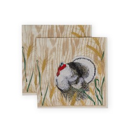 Homestead Turkey Taupe Cocktail Napkins - 20 Napkins Per Package- 2 Units, Fall Napkins made of Triple Ply Paper, Autumn Themed Disposable Napkins, Great Dinner and Cocktail Napkins