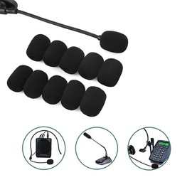 YFFSFDC Microphone Sponge 20pcs Set of 20 Inner Diameter 0.2 inch (5 mm) / 0.3 inch (8 mm) for Headset, Incom, Pin Microphone, Noise Prevention, Pin Mic, Mini Black