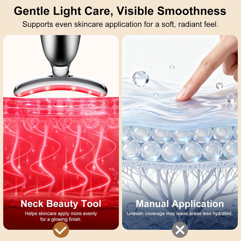 Red Light for Face and Neck, 7-in-1 Face Massager Tool