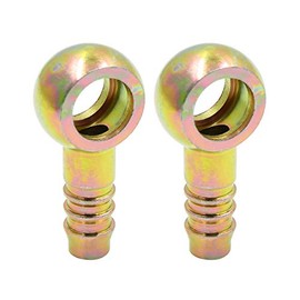 X AUTOHAUX 10mm ID Hose Barb 14mm Banjo Fitting Fuel Line Adapter for Motorcycle Car 2pcs