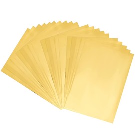 SUPERFINDINGS 50 Sheets Toner Reactive Foil 11.42x7.3in Rectangle Metallic Transfer Foil Paper Sheet Golden for Laser Printer+Laminator DIY Craft Embossing Scrapbooking Cards