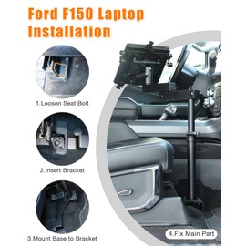 MELIPRON Vehicle Laptop Mount Fit for Ford F150 250 350 Truck Laptop Stand Holder for Passenger Seat Fit Laptops Up to 17"