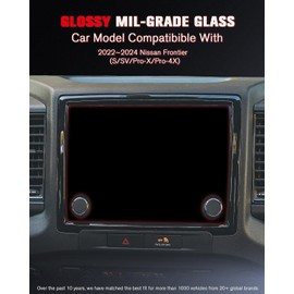 ASZSK For 2022~2024 Nissan Frontier (S/SV/Pro-X/Pro-4X) Glossy Screen Protector - [More Clear& Smooth] - Mil-Grade 9H+ Tempered Glass - Touchscreen *1