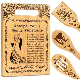 Wedding Gift for Couple 2024, Happy Anniversary Marriage Gift Cutting Board Set, Engagement Gifts, Bridal Shower Gifts for Bride and Groom Engagement, Newlywed Mr and Mrs Gifts, Christmas Gifts