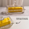 Glass Butter Dish with Lid for Countertop, Clear Crystal Glass