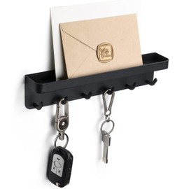 YWHWLX 6 Hooks Wall Key Holder Stainless Steel Key Hook Wall Hanger Key Hook & Tray Wall Hanging Key Hanger Key Box Wall Hanging Hook Key Holder Bathroom Kitchen Entryway Key Holder Holder Bathroom