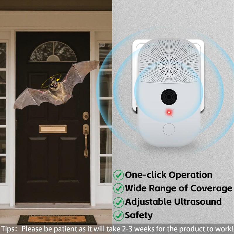 Ultrasonic Bat Repellent Deterrent Devices for Attic, 4Pack Bat Repellent
