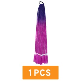 Traziewell Curly Dark Purple Ponytail Hair Extension Crochet Hair Extensions Braided Hair Ponytail Extension for Black Women Long Gradient Synthetic Hair Pieces for Girls 2826