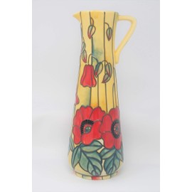 Old Tupton Ware Art Deco "Yellow Poppy" Design 25 cm Slim Jug