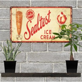 Sealtest Ice Cream Dairy Milk Advertising Metal Reproduction Sign 7x12 60093