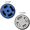 NEMA L21-20P to L15-20R Plug Adapter - 1 Foot, 20A,