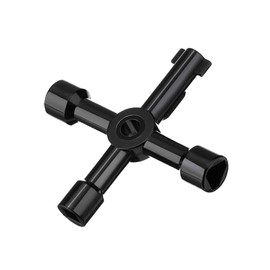 WeddHuis 4 Way Multifunction Key for Electricity, Water, Gas, Meter Box, Cabinet, Opening Key (Black)