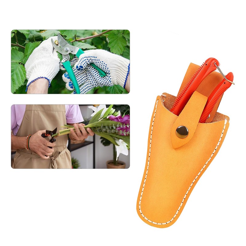 HIXNUG Leather Sheath Tool Pruner Holster PU Leather Holster Protective