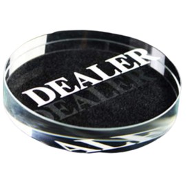 dilib Dealer Button Artificial Crystal Poker Card Game Texas Casino Chip Roulette DEALER (Clear, Diameter 6cm)