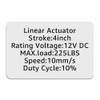 Aflle Racing 4" Inch (100mm) Stroke 12V Electric Linear Actuator