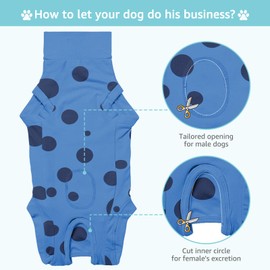 Dog Surgery Recovery Suit, Post Surgery Protective Wear with Pee Hole, Unisex Pet Surgical Vest for Wound Care, Spay/Neuter Healing (2 Packs Blue+Pink, Medium)