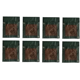 12' ft x 16' ft Green / Brown Reversible Poly Storage Tarp Cover - 8 Pack