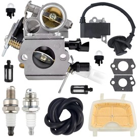 Qiuwanzia MS171 C1Q-S269 Carburetor for Stihl MS181 MS201 MS211 MS181 2 Mix MS181C MS181C-BE MS181CBE 2 Mix MS181C-BE Z Chainsaw Parts Replaces C1Q-S268 with Air Filter 1139 120 1602 Ignition Coil
