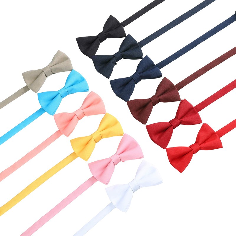 WELROG Classic Tied Bow Tie Kids & Men'Formal Solid Tuxedo