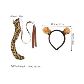 NOLITOY Leopard Costume Set Clip Style Leopard Ear Headband Tail for Parties Cosplay Stage Performances Soft Comfortable Secure Animal Accessories for Women