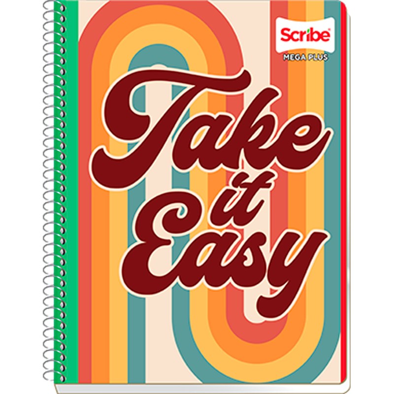 Scribe, MEGA PLUS, Cuaderno Profesional Espiral Sencillo de Pasta Semi