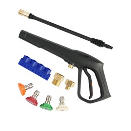Pressure Washer Spray Gun for Ryobi Pressure Washer Gun, M22-14mm & M22-15mm Fitting, with Jet Wand and 4 Stainless Steel Nozzle Tips & Holder, Max W.P. 2320PSI, B.P. 5000PSI