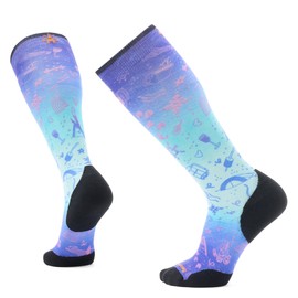 Smartwool Mens Ski Targeted Cushion Nature Doodles Print Over The Calf Socks Capri Medium
