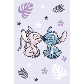 Lilo and Stitch Fleece Blanket – Soft Cozy Throw Blanket for Kids & Teens | 100% Polyester | 100x150 cm | Lightweight Plush Blanket with Purple Stitch Design | Great for Couch, Bed or Travel Throw
