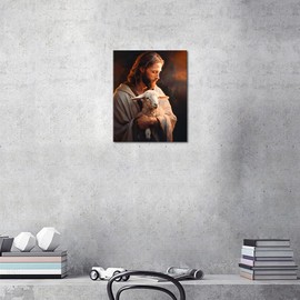 TFIAVSIN Paint by Number for Adult, Painting by Number Kits On Canvas, Jesus Holding A Lamb in His Arms DIY Oil Painting, Flameless Paint by Numbers for Adults Beginner, 16X20 Inch