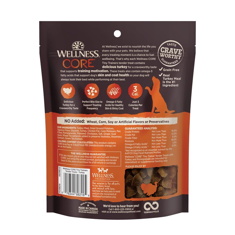 Wellness CORE Tiny Trainers Dog Treats, Natural, Training Treat, Grain