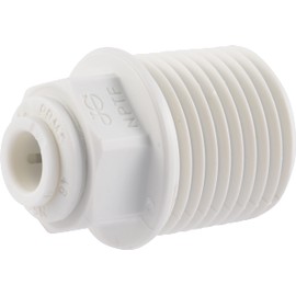 John Guest 1/4 Inch x 1/2 Inch NPT Male Connector, Push to Connect Plastic Plumbing Fitting, PP010824WP