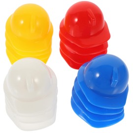 Gadpiparty 40pcs Mini Construction Hat Plastic Bird Helmet Miniature Doll Safety Hat Tiny Pet Hard Hat Chicken Helmets