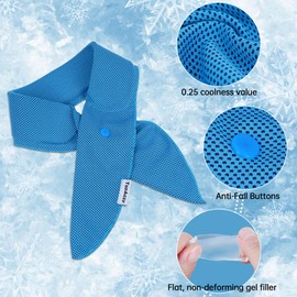 TopAcsy cooling neck wraps, neck coolers for hot weather, cooling headbands for men women, Long-lasting cooling gel and Self-cooling fabrics for 360° cold compress, 2 packs (Black+Blue)