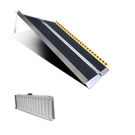 4FT Wheelchairs Ramp,Compact Accessibility Ramp, Multi-Purpose Ramp Perfect for Wheelchairs, Shopping Carts, Picnic Carts Bicycles & Small Vehicles | 660LBS Weight Capacity, Non-Slip, Foldable