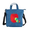 Harapeko Aomushi Apple Sagara Embroidered 2-Way Bag, Navy Blue