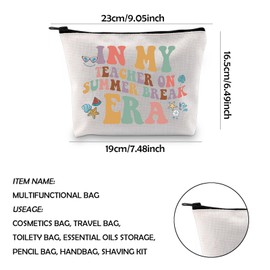 WCGXKO Teacher Gift Era Teacher Gift Teacher Appreciation Zipper Pouch Makeup Bag (ERA CA)