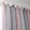 2pc Curtain Simple Gradient Hollow-out Star Pattern Double Layer Blackout