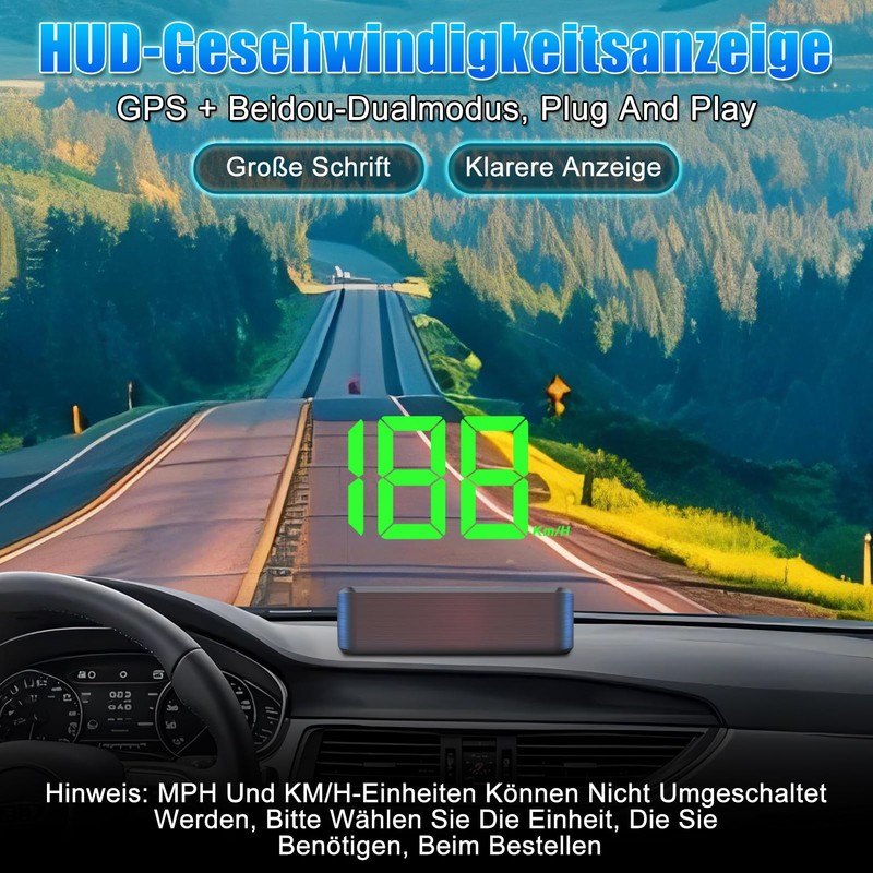 WODHMIEY HUD Speedometer Projector, Windshield Projector Speedometer HUD with GPS