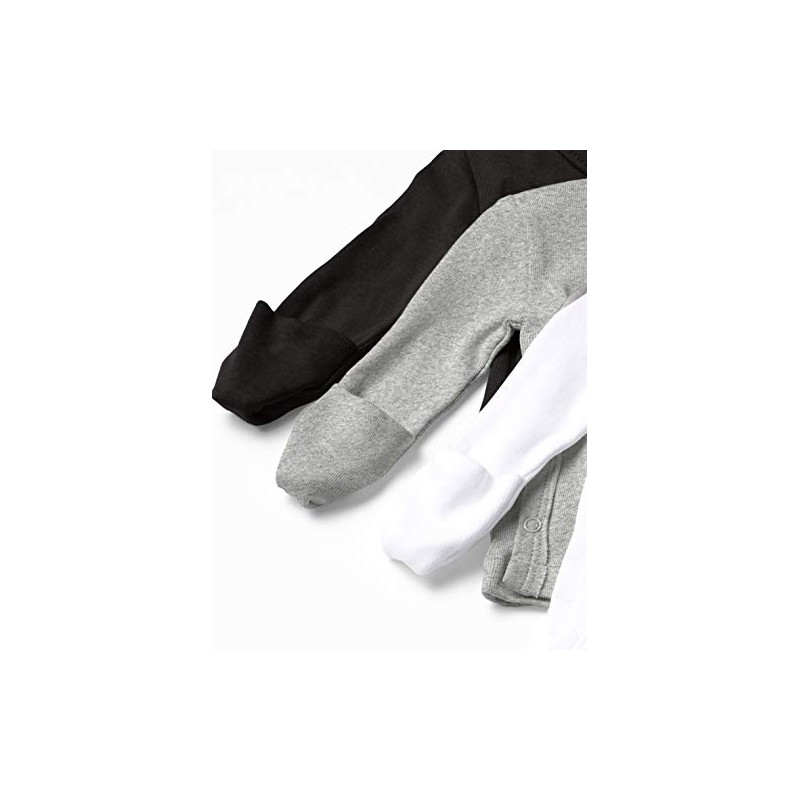 HonestBaby 3-Pack Organic Cotton Long Sleeve Side-Snap Kimono Tops, Gray