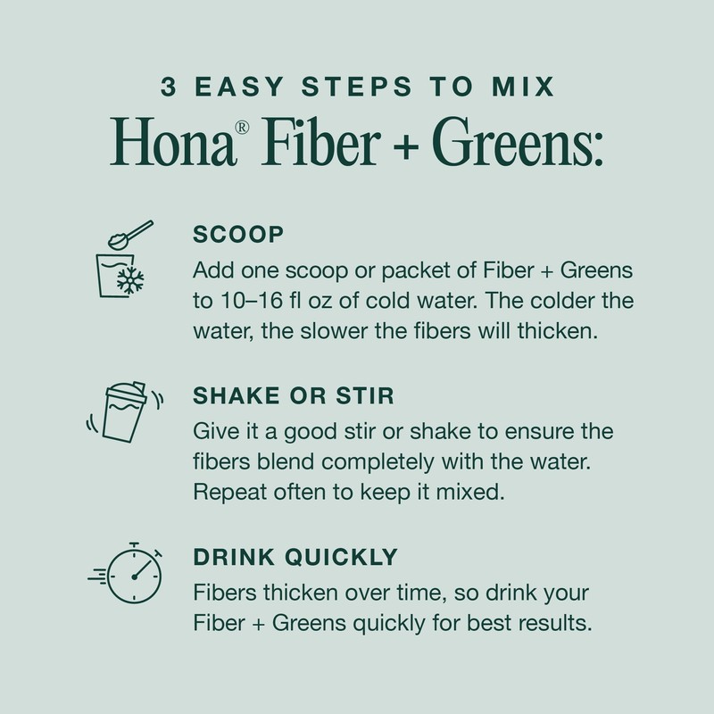 Hona Fiber + Greens, Gut & Superfood Blend, Greens Powder