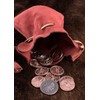 Battle-Merchant Leather Bag Money Cat Purse Made of Suede Viking